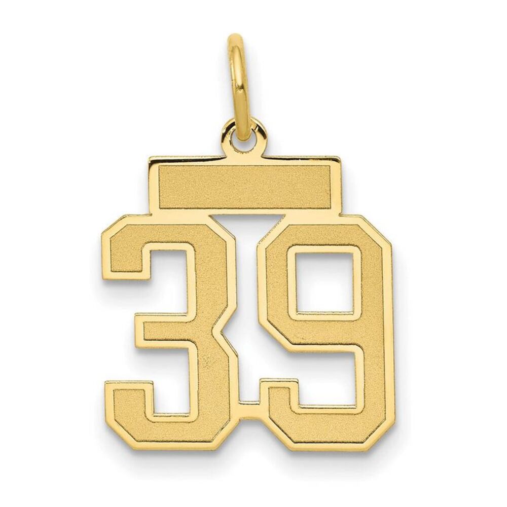 14k Yellow Gold, Jersey Collection, Small Number 39 Pendant